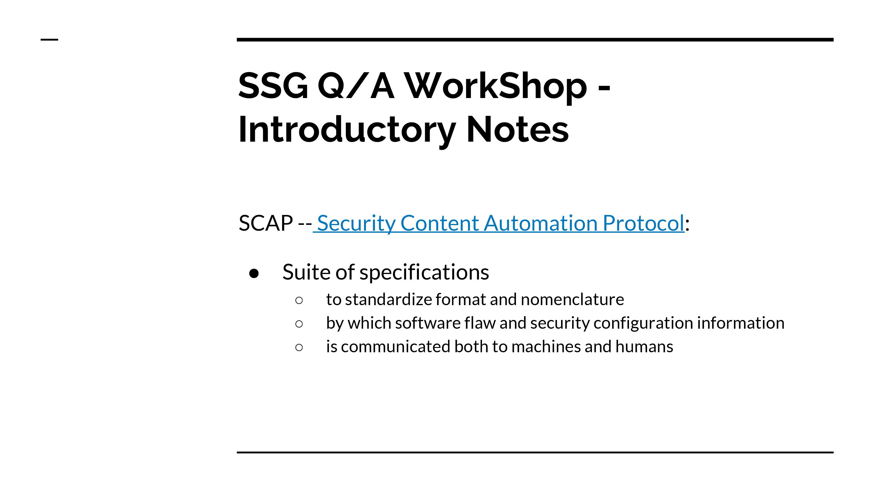 SCAP Security Guide Workshop