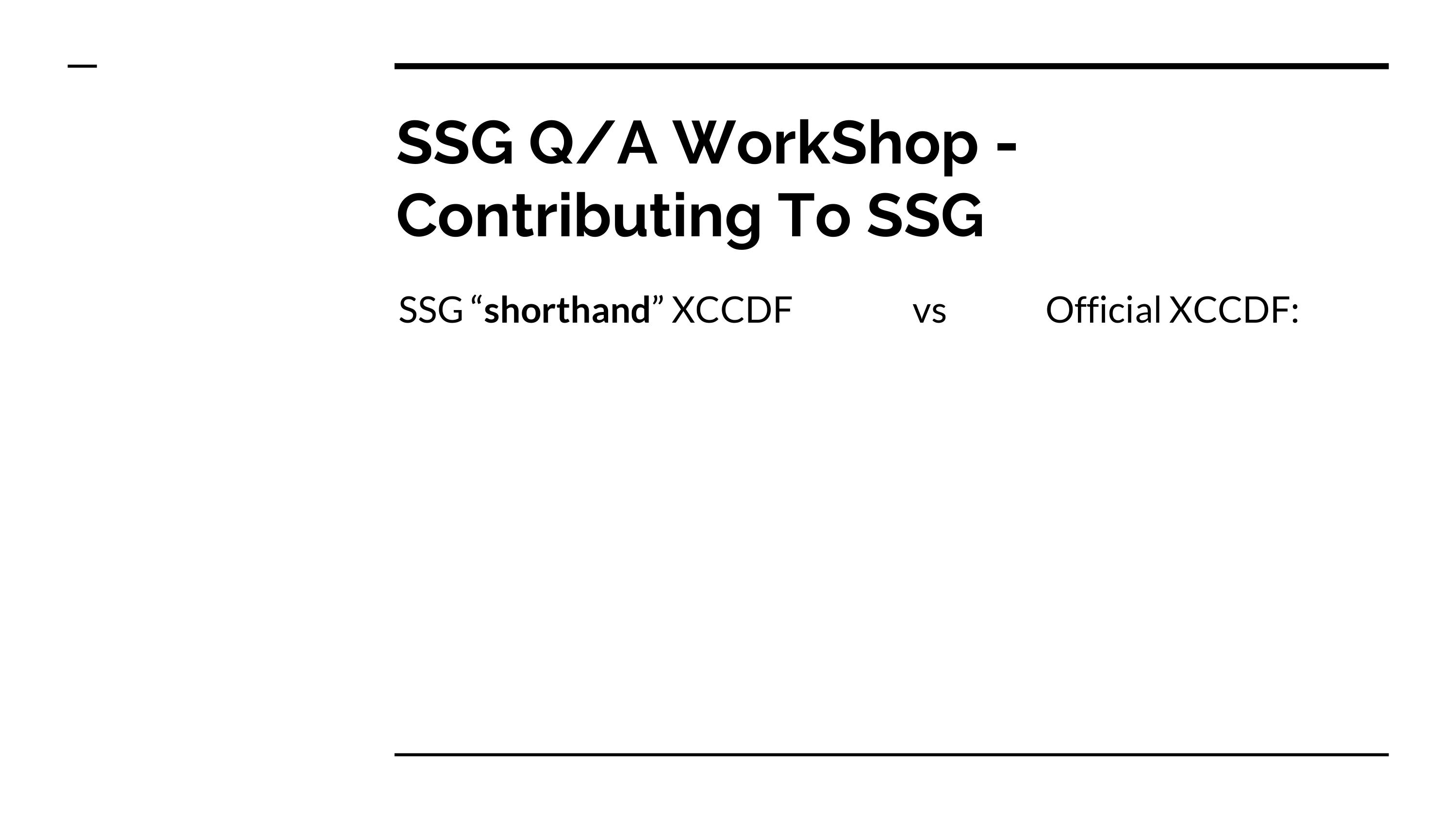 SCAP Security Guide Workshop