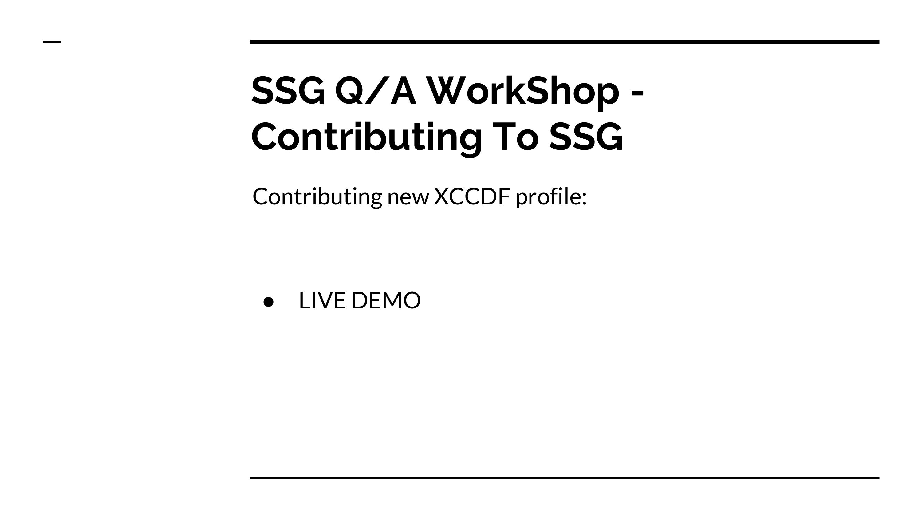 SCAP Security Guide Workshop