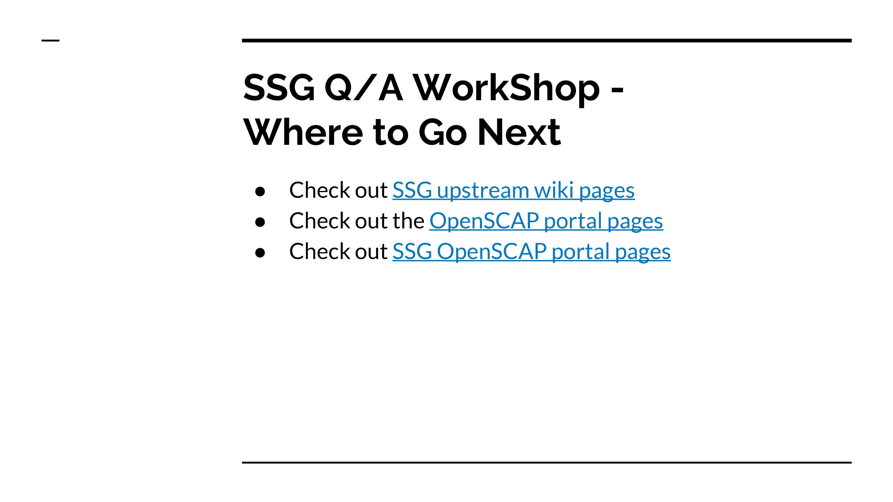 SCAP Security Guide Workshop